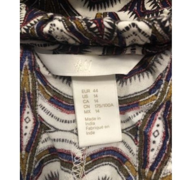 H&M Off the Shoulder Dress Sz 14 Ruffle Top Ties - Picture 6 of 6